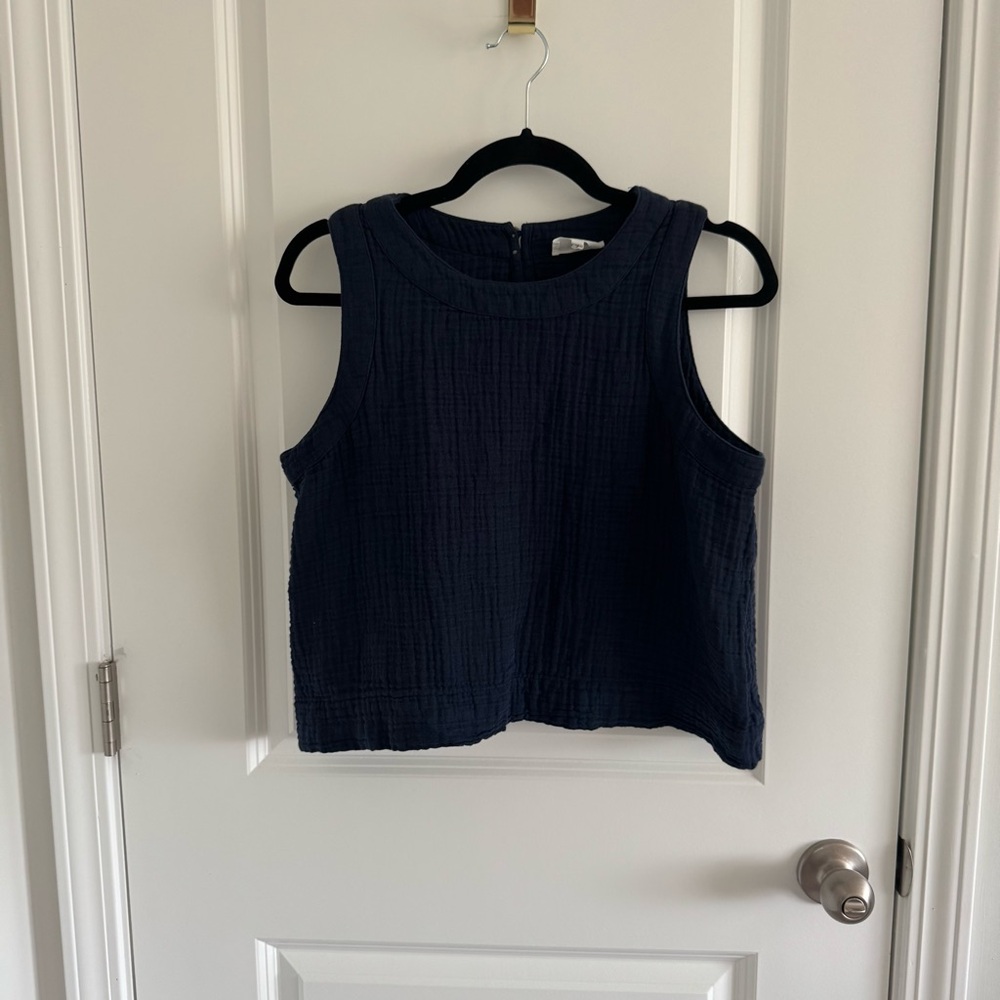 Lou & Grey Dark Blue Textured Tank Top